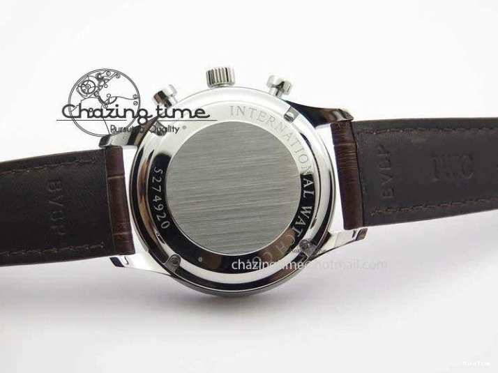 MIROTIME 0721 Supportive Portuguese Chrono IW371431 ZF 1:1 Best Edition Gray Dial On Brown Leather Strap A79350 (Slim Movement) 7261